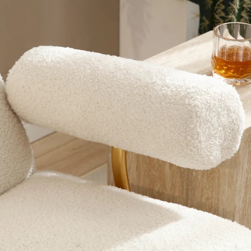 Fauteuil à bascule moderne en tissu sherpa pour chambre de bébé