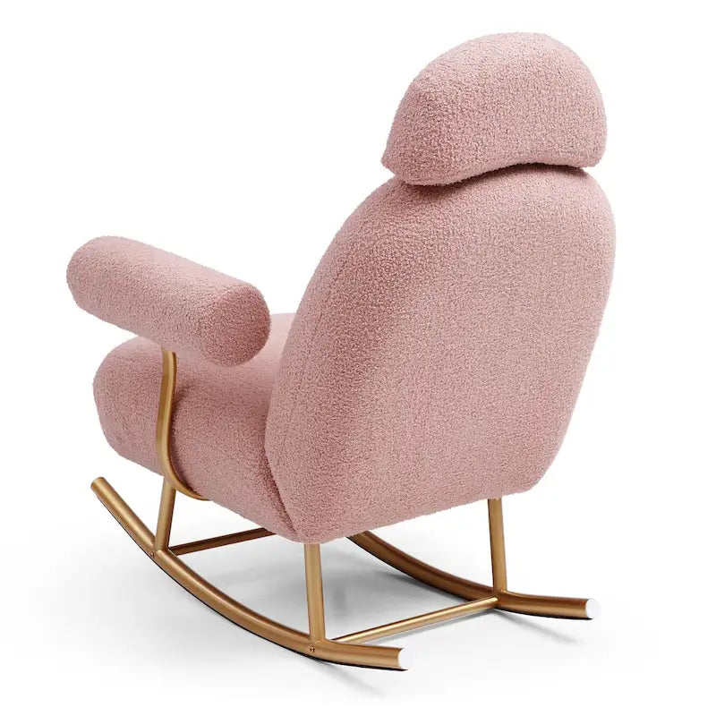 Fauteuil à bascule moderne en tissu sherpa pour chambre de bébé
