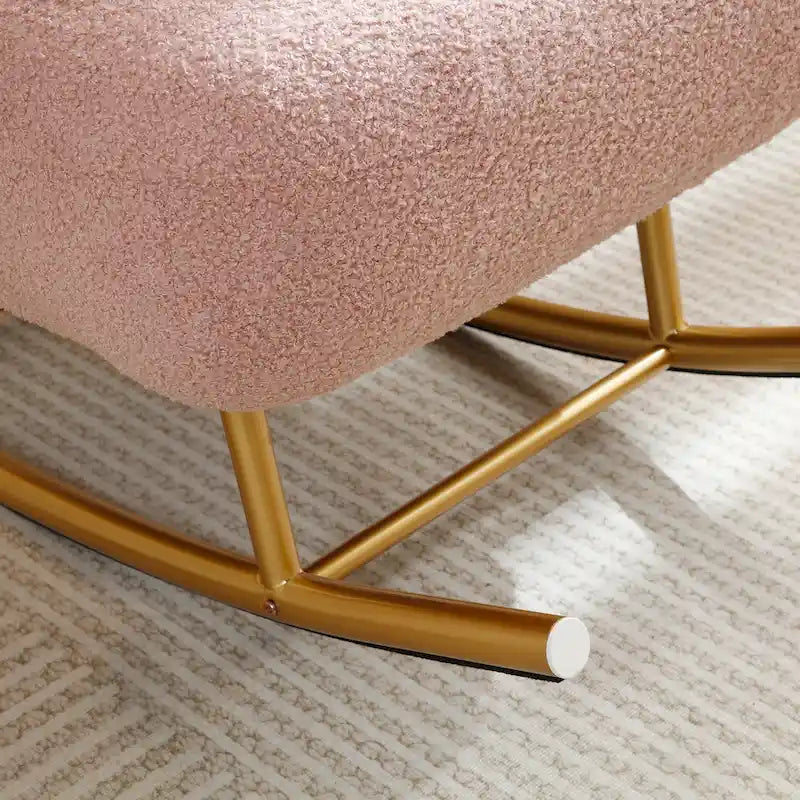 Fauteuil à bascule moderne en tissu sherpa pour chambre de bébé