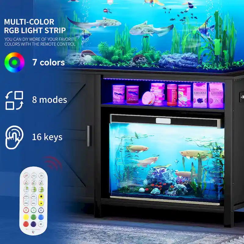Soporte para acuario con tira de luz RGB