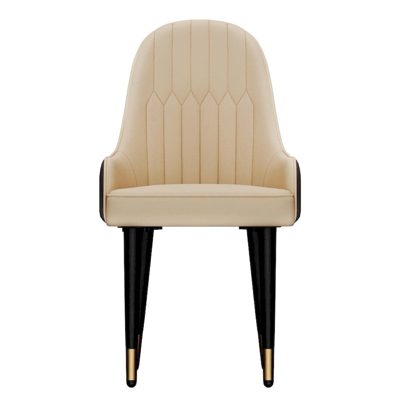 Lot de 2 chaises de salle à manger modernes recouvertes de microfibre et de cuir silicone, pieds en métal - 20.5x19.3x35.5 inch