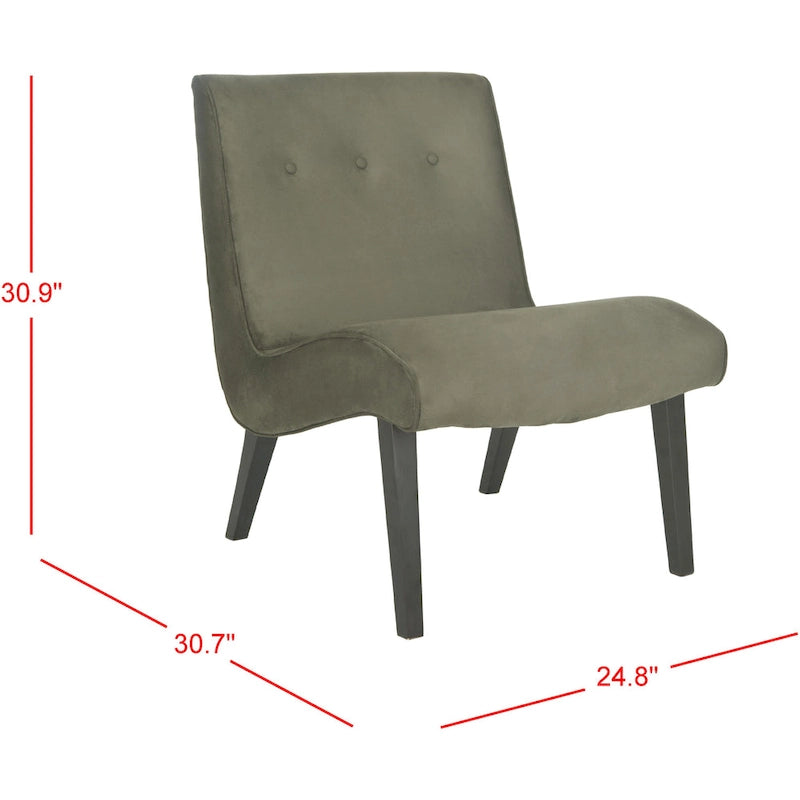 Fauteuil vert forêt du milieu du siècle - 25.2 x 29.9 x 30.7 - 25Wx30Dx31H