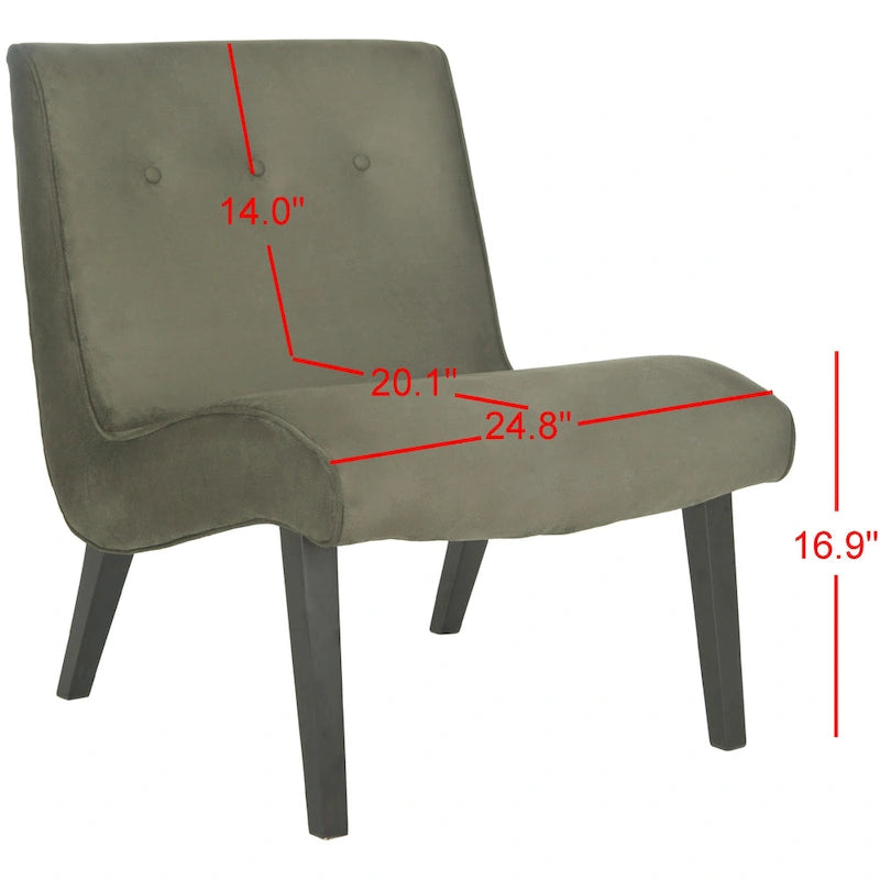 Fauteuil vert forêt du milieu du siècle - 25.2 x 29.9 x 30.7 - 25Wx30Dx31H