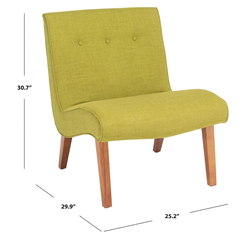 Fauteuil vert forêt du milieu du siècle - 25.2 x 29.9 x 30.7 - 25Wx30Dx31H