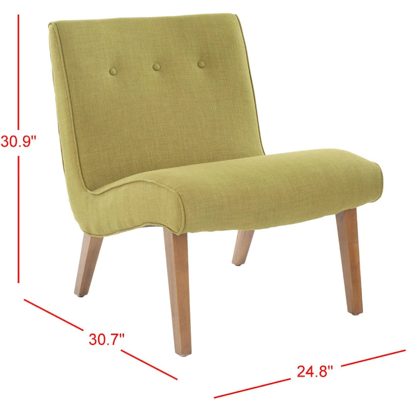 Fauteuil vert forêt du milieu du siècle - 25.2 x 29.9 x 30.7 - 25Wx30Dx31H