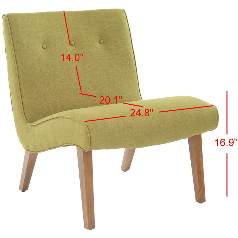Fauteuil vert forêt du milieu du siècle - 25.2 x 29.9 x 30.7 - 25Wx30Dx31H