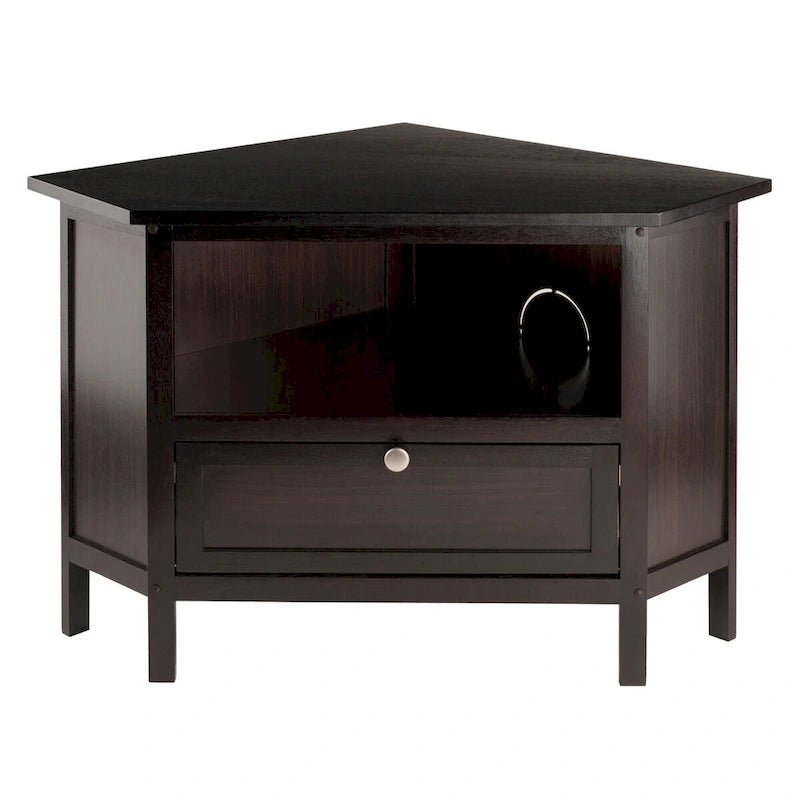 Eck-TV- und Medienmöbel, Espresso - 34.65 x 23.94 x 22.28 inches