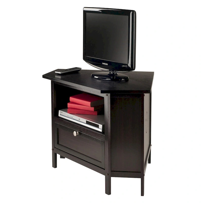 Eck-TV- und Medienmöbel, Espresso - 34.65 x 23.94 x 22.28 inches