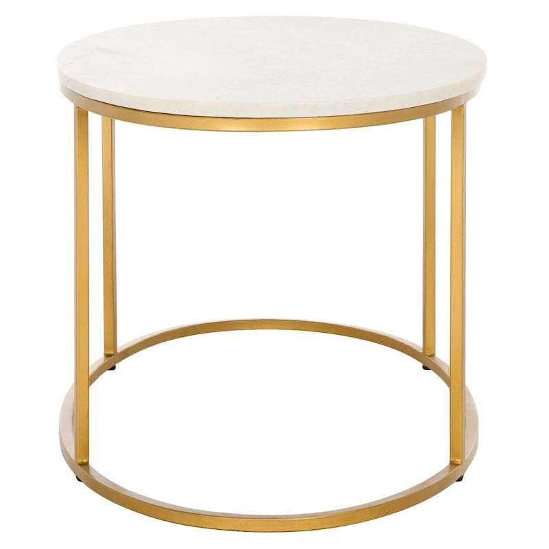Mesa de centro de mármol (totalmente ensamblada) - 39 In. W x 21 In. D x 18.3 In. H - 39Wx21Dx18H