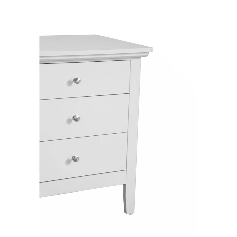 Table de chevet en bois blanc à 3 tiroirs, meuble de rangement pour la chambre