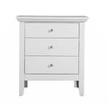 Table de chevet en bois blanc à 3 tiroirs, meuble de rangement pour la chambre