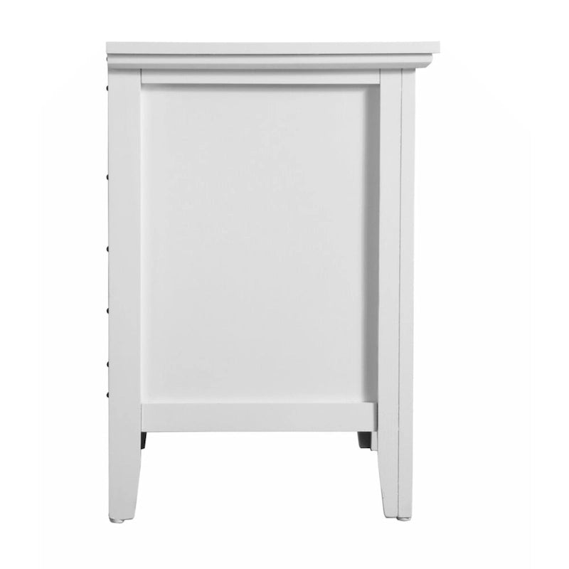 Table de chevet en bois blanc à 3 tiroirs, meuble de rangement pour la chambre