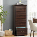 Aktenschrank mit 4 Schubladen fürs Homeoffice, vertikaler Holz-Aktenschrank für A4-/Letter-Format