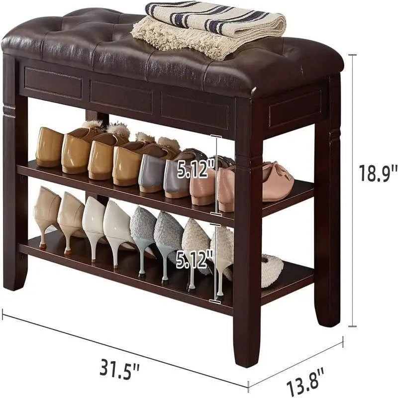 Banc à chaussures avec coussin - 31.5D x 13.8W x 18.9H