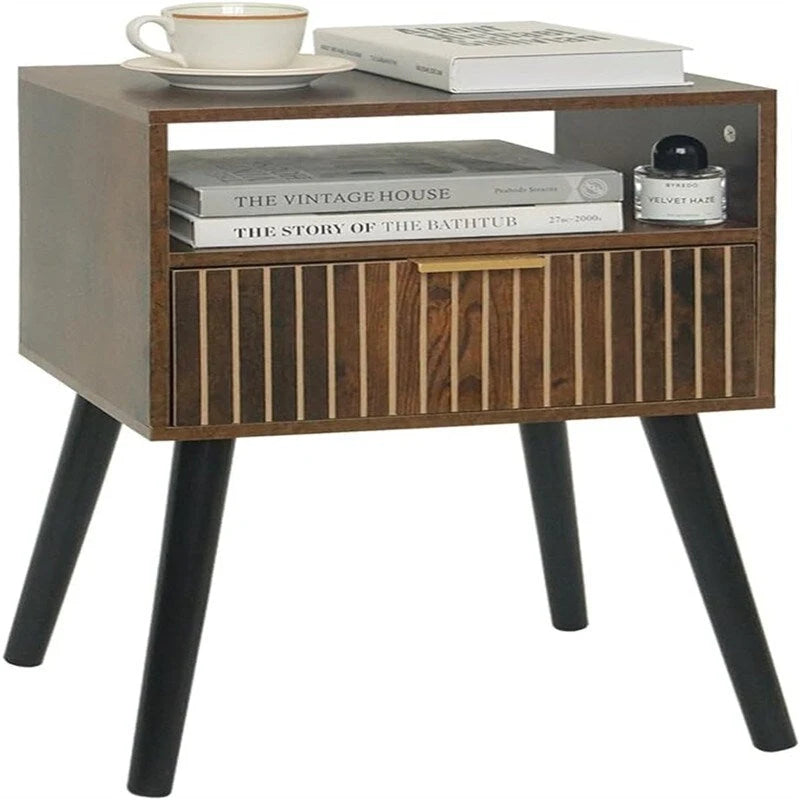 Kleiner Nachttisch aus Holz mit Schublade - 11.8D x 15.7W x 23.6H