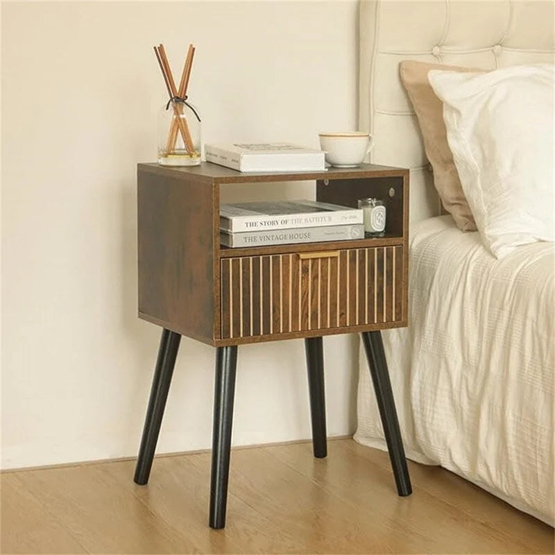Petite table de chevet en bois avec tiroir - 11.8D x 15.7W x 23.6H