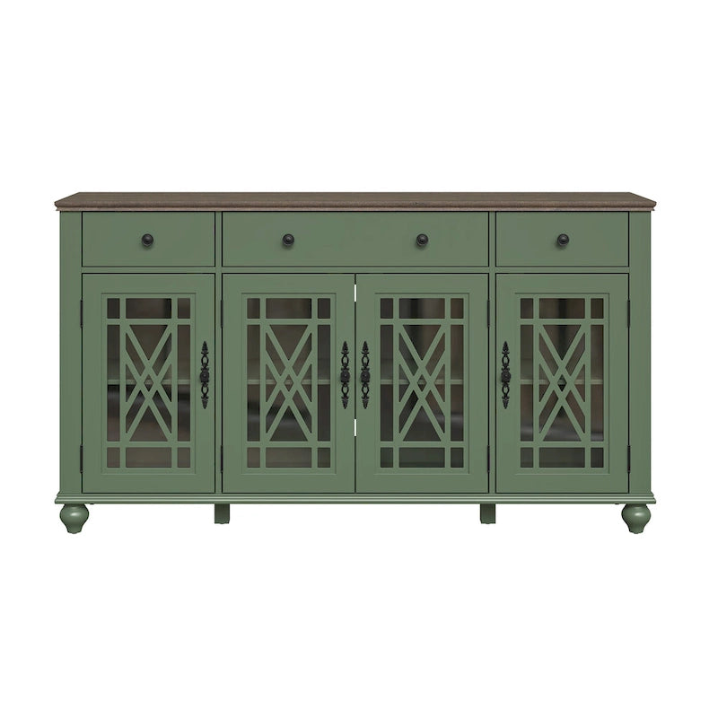 Küchenbuffet im Vintage-Stil, Sideboard mit Schubladen - 63 Zoll breit