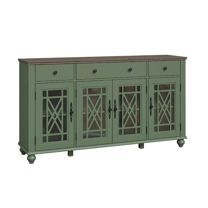 Küchenbuffet im Vintage-Stil, Sideboard mit Schubladen - 63 Zoll breit