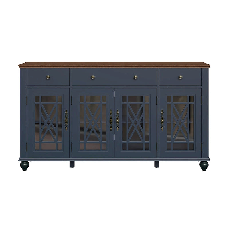 Küchenbuffet im Vintage-Stil, Sideboard mit Schubladen - 63 Zoll breit