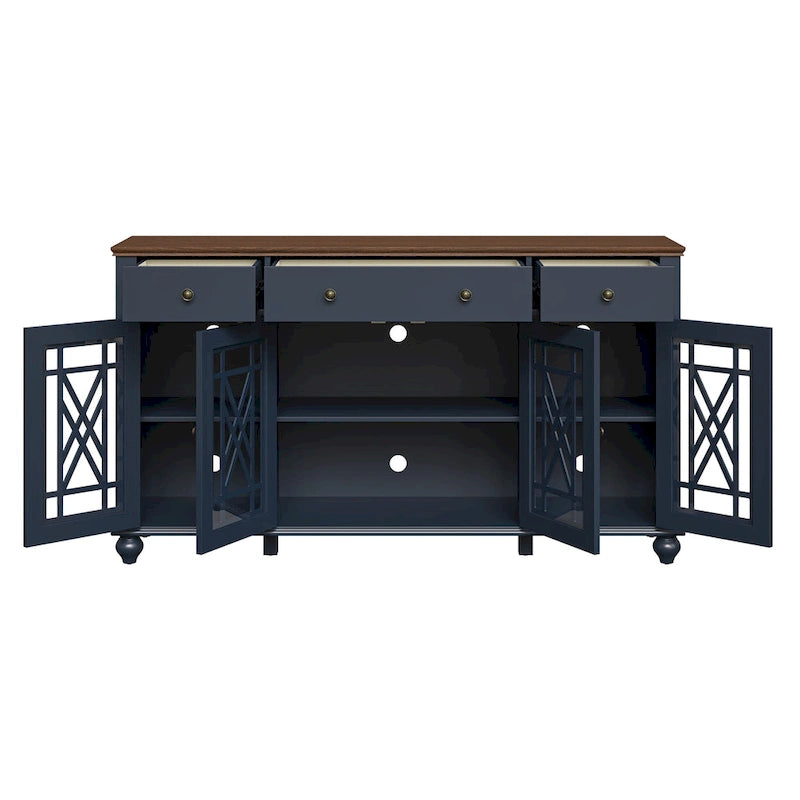 Küchenbuffet im Vintage-Stil, Sideboard mit Schubladen - 63 Zoll breit