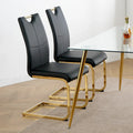 Esszimmer- und Wohnzimmerstühle, gepolsterter Stuhl mit goldfarbenen Metallbeinen, 2er-Set