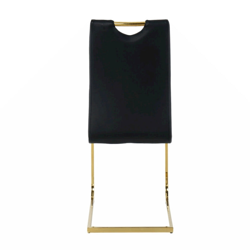 Esszimmer- und Wohnzimmerstühle, gepolsterter Stuhl mit goldfarbenen Metallbeinen, 2er-Set