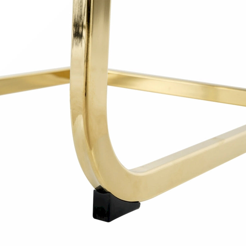 Esszimmer- und Wohnzimmerstühle, gepolsterter Stuhl mit goldfarbenen Metallbeinen, 2er-Set