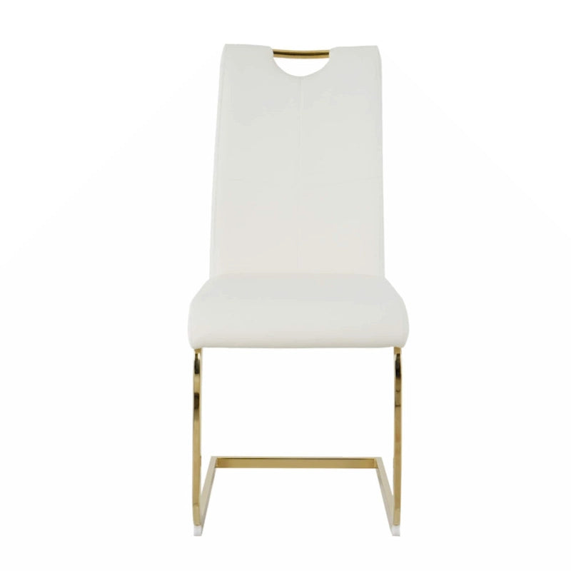 Esszimmer- und Wohnzimmerstühle, gepolsterter Stuhl mit goldfarbenen Metallbeinen, 2er-Set