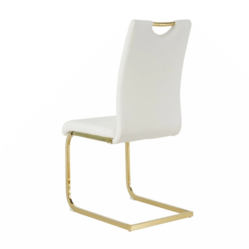 Esszimmer- und Wohnzimmerstühle, gepolsterter Stuhl mit goldfarbenen Metallbeinen, 2er-Set