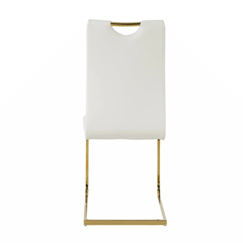 Esszimmer- und Wohnzimmerstühle, gepolsterter Stuhl mit goldfarbenen Metallbeinen, 2er-Set
