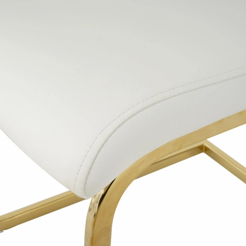 Esszimmer- und Wohnzimmerstühle, gepolsterter Stuhl mit goldfarbenen Metallbeinen, 2er-Set