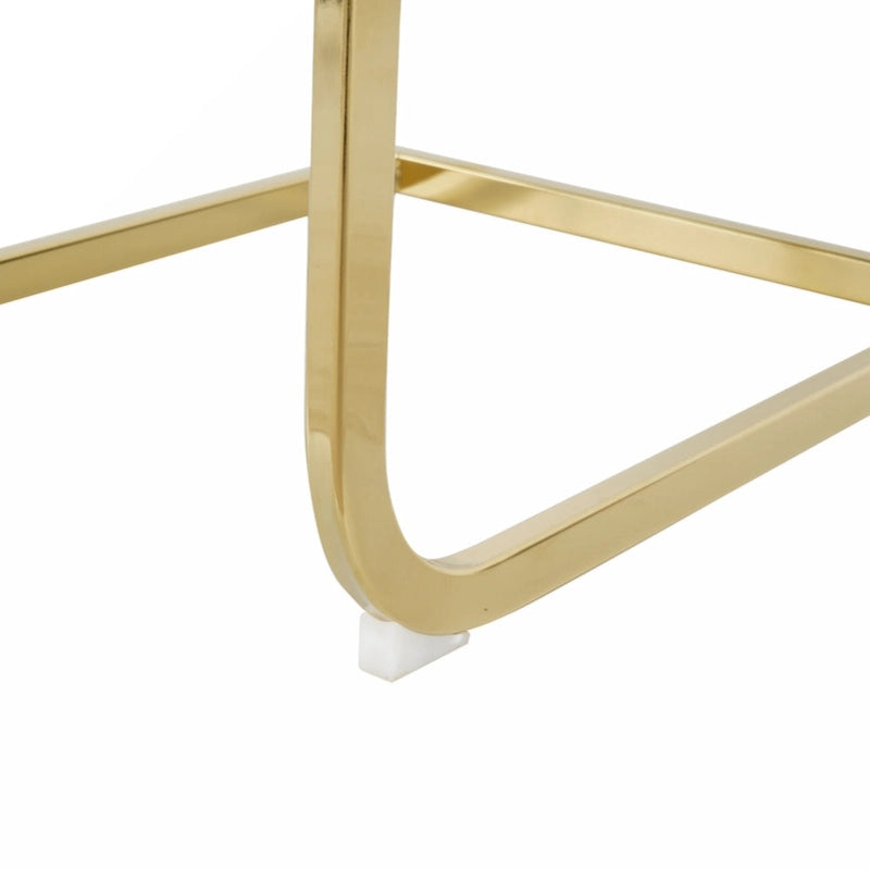 Esszimmer- und Wohnzimmerstühle, gepolsterter Stuhl mit goldfarbenen Metallbeinen, 2er-Set