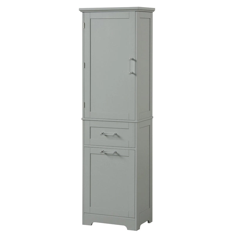 Armoire à linge de 20 in. W x 13 in. D x 68.1 in. H avec 2 tiroirs de tailles différentes et une étagère réglable