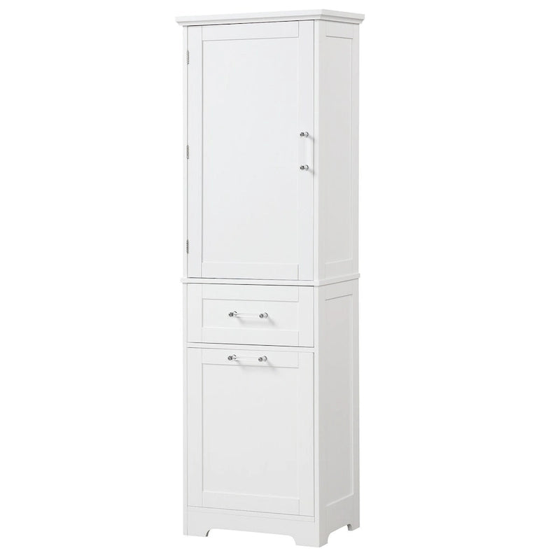 Armoire à linge de 20 in. W x 13 in. D x 68.1 in. H avec 2 tiroirs de tailles différentes et une étagère réglable