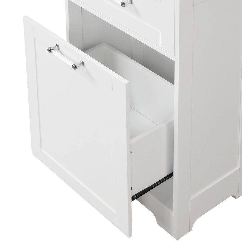 Armoire à linge de 20 in. W x 13 in. D x 68.1 in. H avec 2 tiroirs de tailles différentes et une étagère réglable
