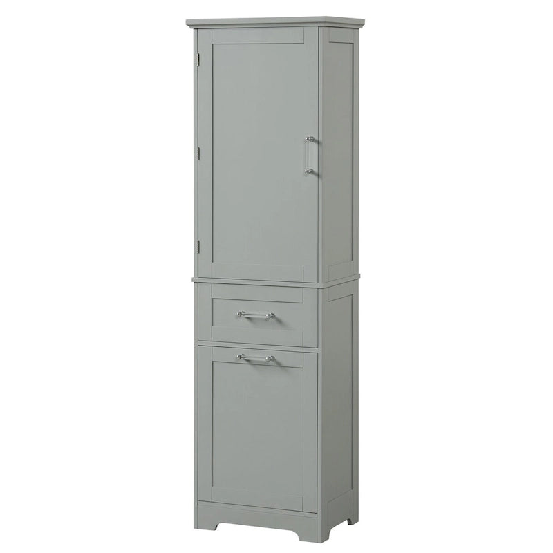 Armoire à linge de 20 in. W x 13 in. D x 68.1 in. H avec 2 tiroirs de tailles différentes et une étagère réglable