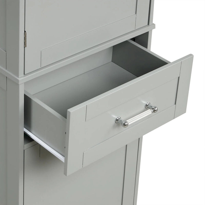 Armoire à linge de 20 in. W x 13 in. D x 68.1 in. H avec 2 tiroirs de tailles différentes et une étagère réglable