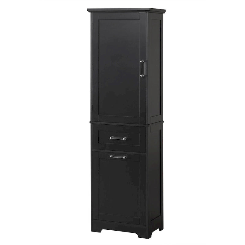 Armoire à linge de 20 in. W x 13 in. D x 68.1 in. H avec 2 tiroirs de tailles différentes et une étagère réglable