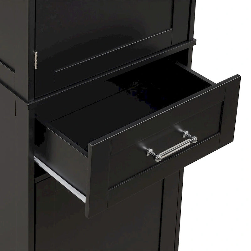 Armoire à linge de 20 in. W x 13 in. D x 68.1 in. H avec 2 tiroirs de tailles différentes et une étagère réglable
